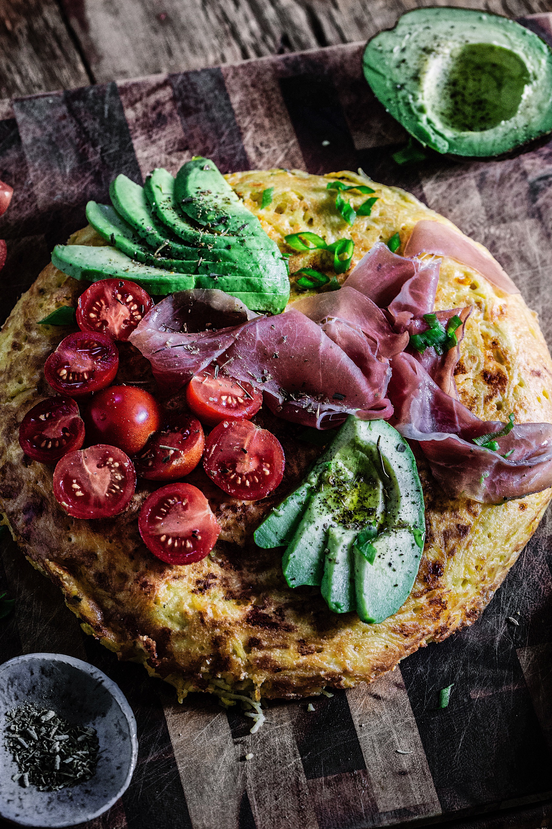 Pasta Frittata with Fixins