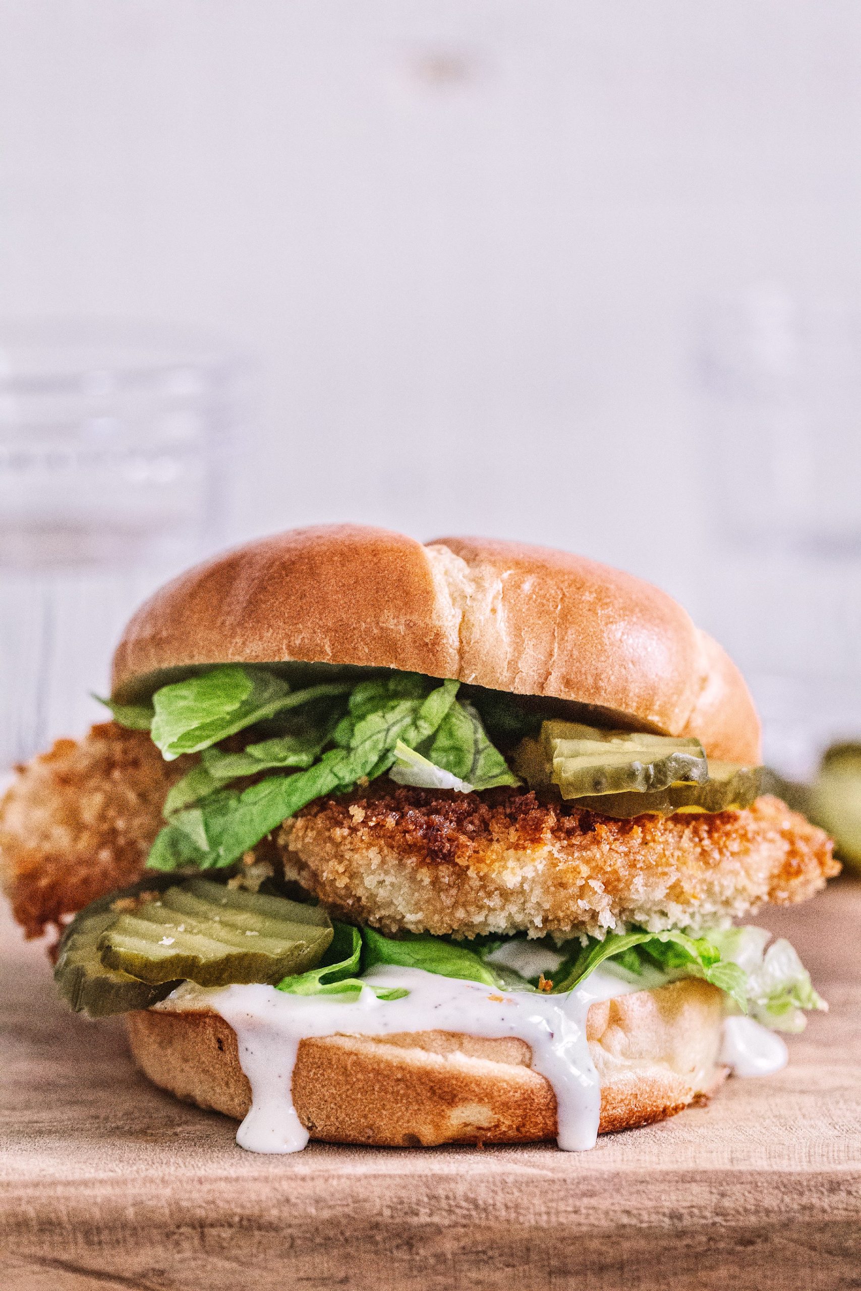 Hot Honey Dripped Oven Fried Chicken Sandwiches
