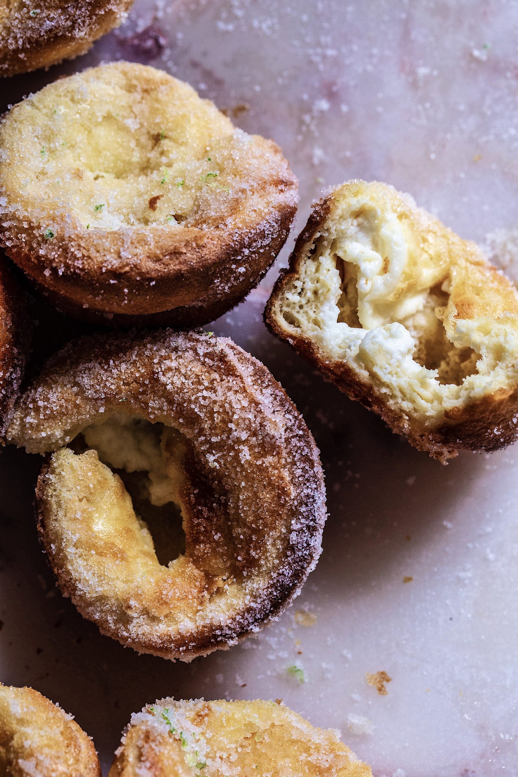 Sweet Cream Stuffed Popovers with Lime Sugar