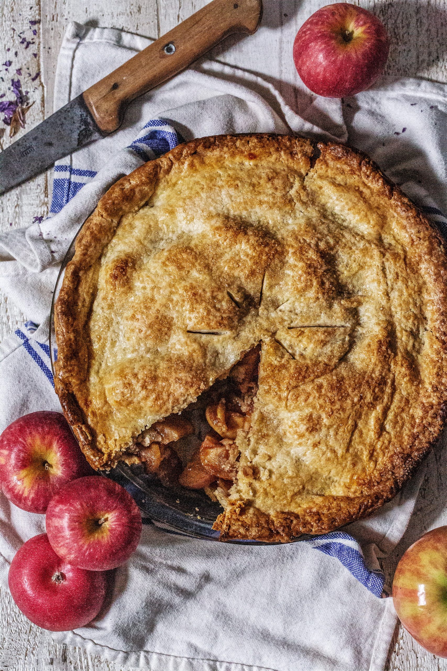 Apple Butter Apple Pie with Cream Cheese Crust
