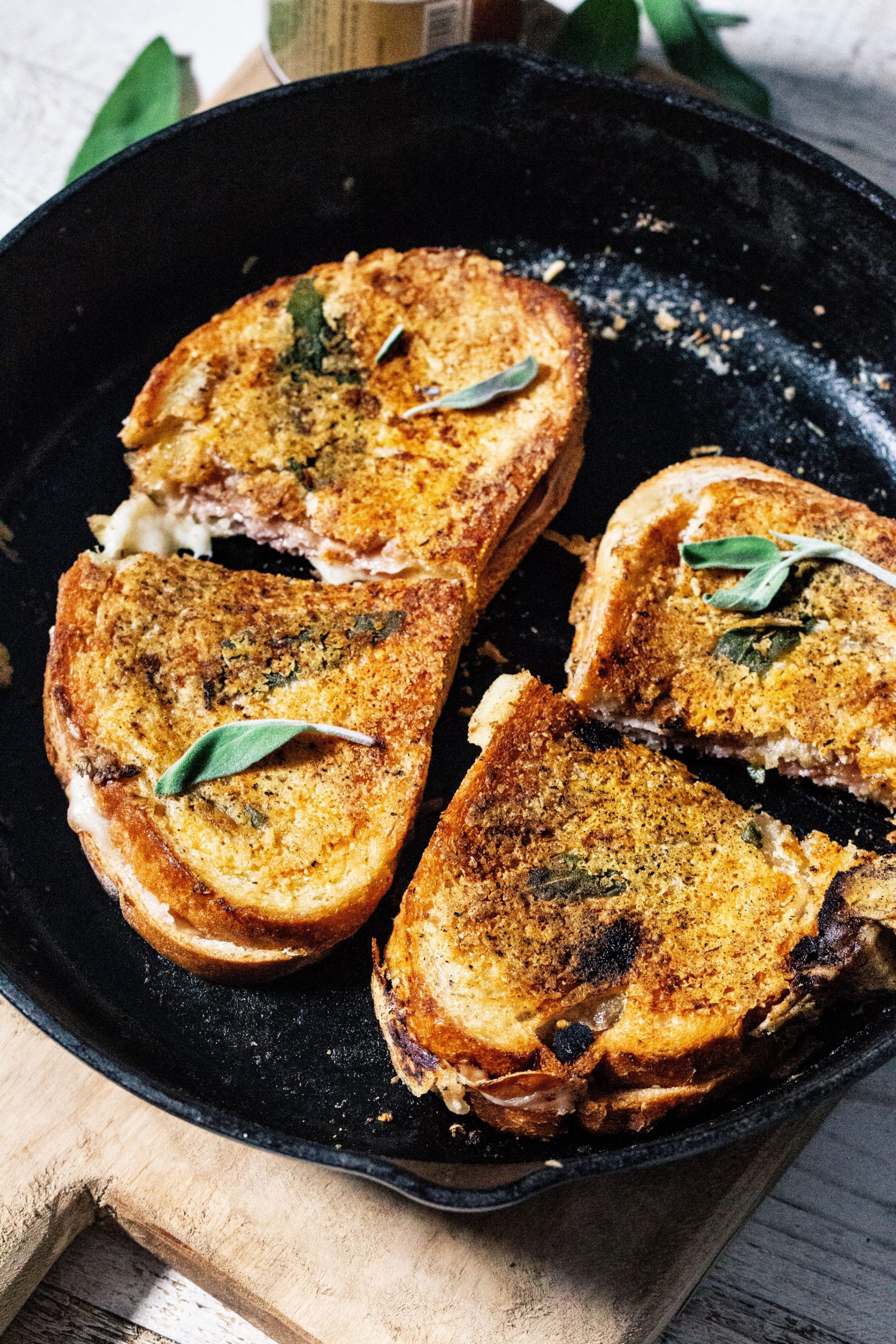 Parmesan & Sage Crusted Grilled Cheese wth Prosciutto & Fig