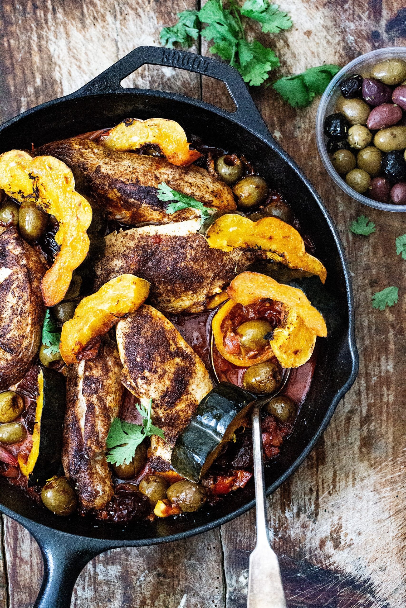 Gorgeous Tunisian Chicken Recipe (with Harissa, Squash and Olives)
