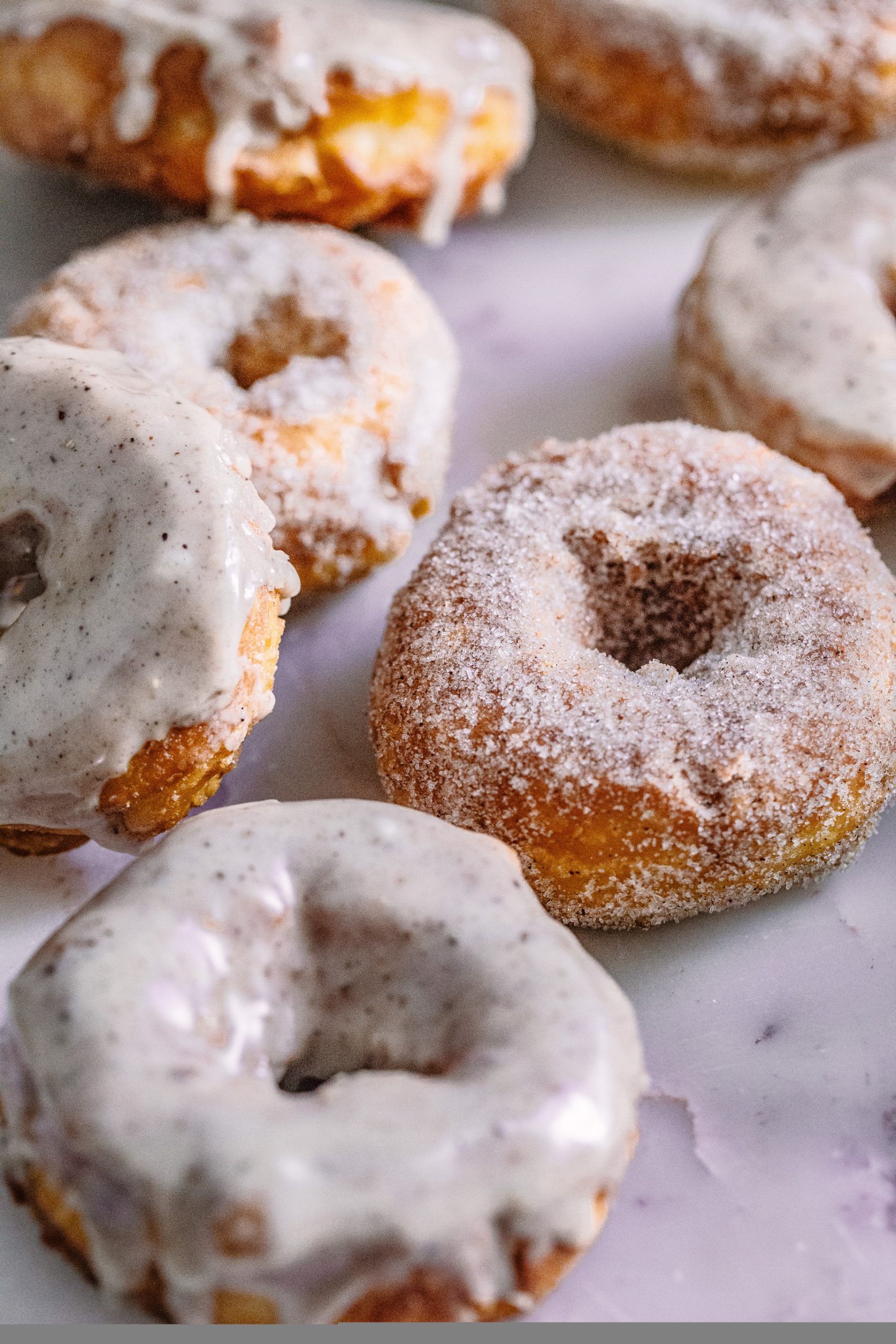 Easy Biscuit Doughnuts with Chai Sugar or Chai Glaze