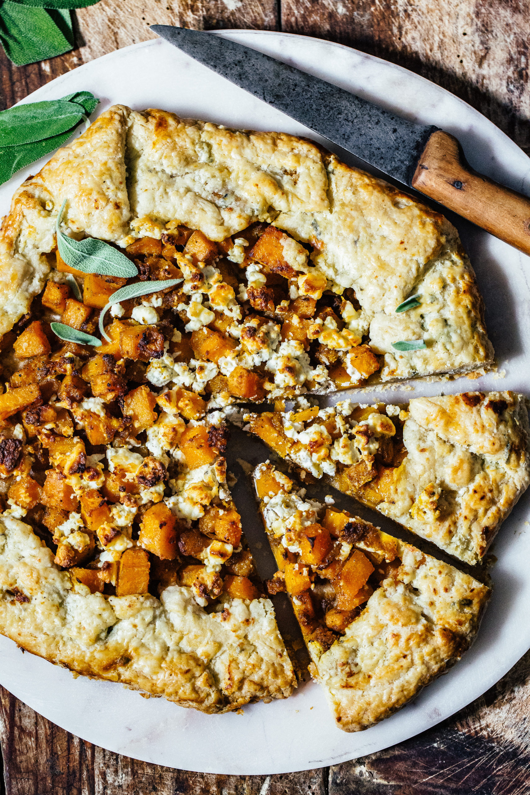 Feta & Butternut Squash Galette with Sage Pastry