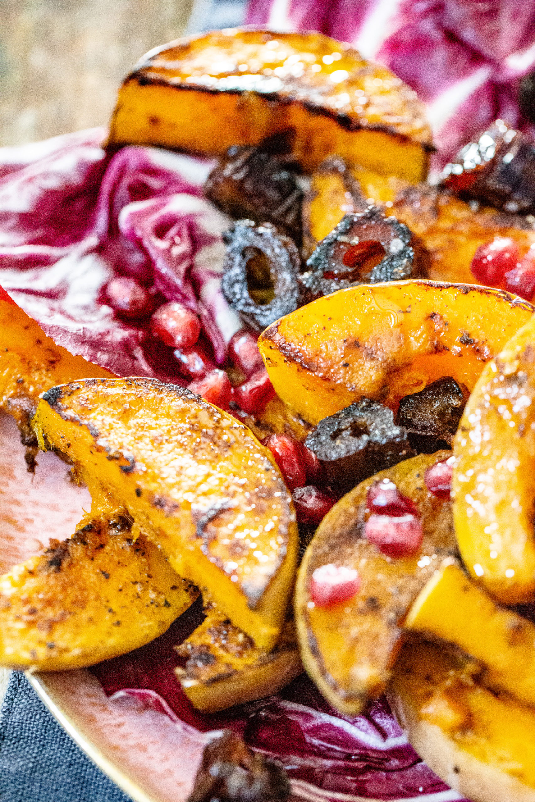 Warm Squash & Radicchio Salad With Caramelized Dates - My Kitchen Little