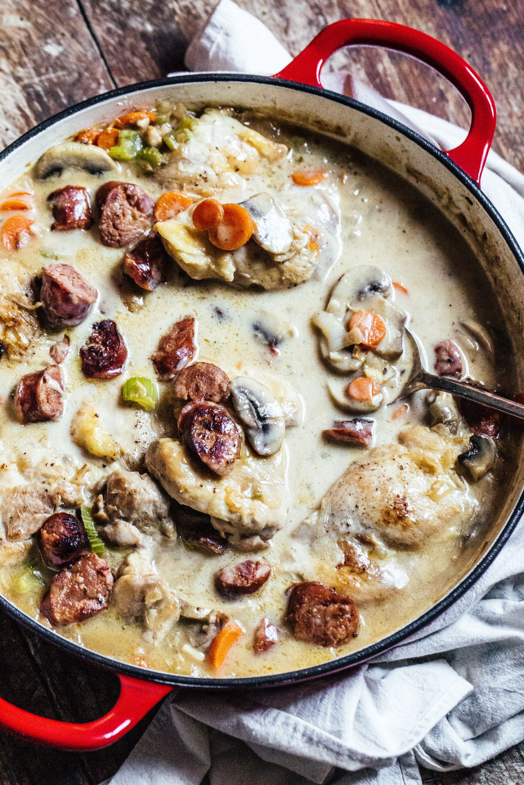 Cajun Style Chicken Fricassee with Andouille