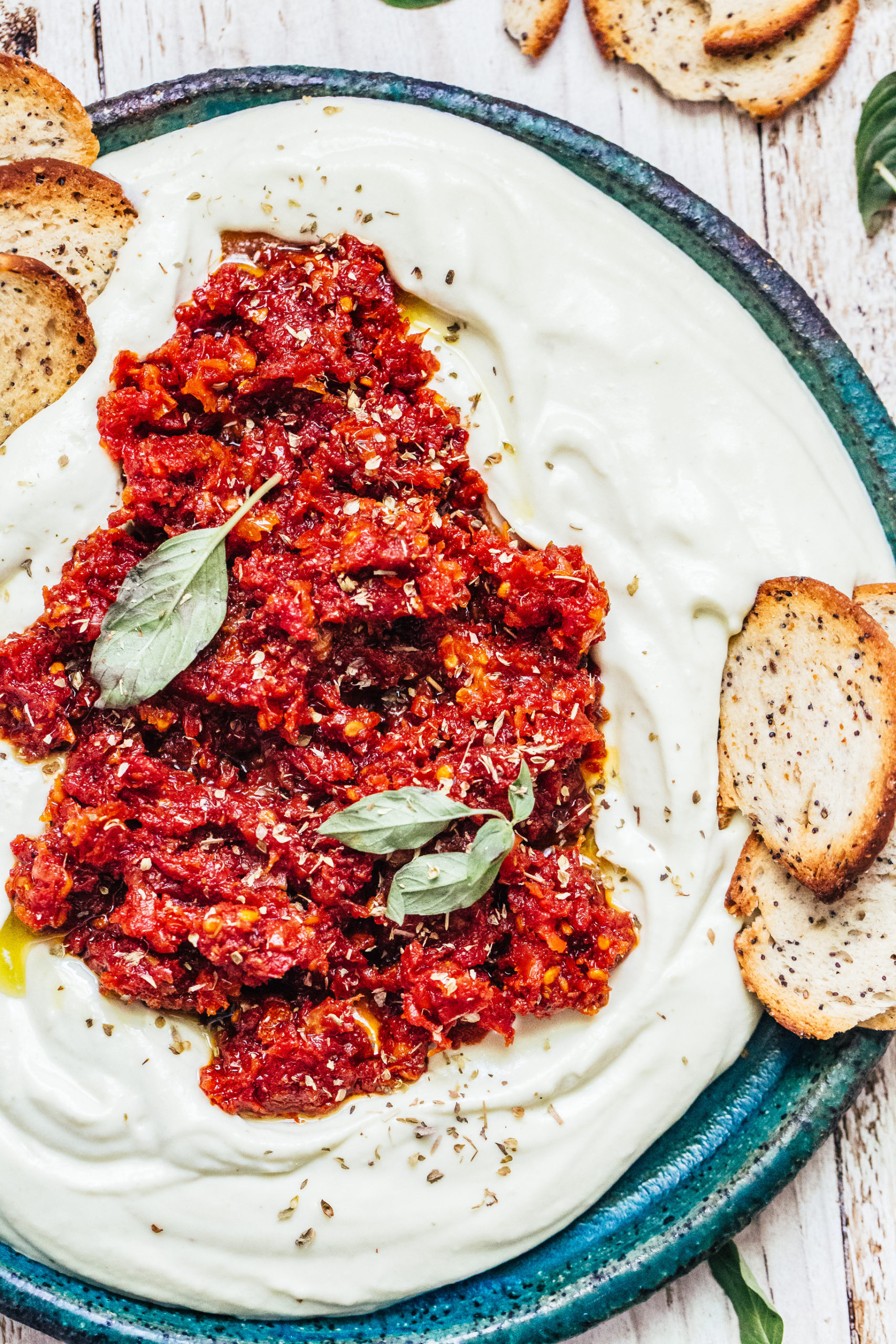 Whipped Mozzarella with Honeyed Sun Dried Tomatoes
