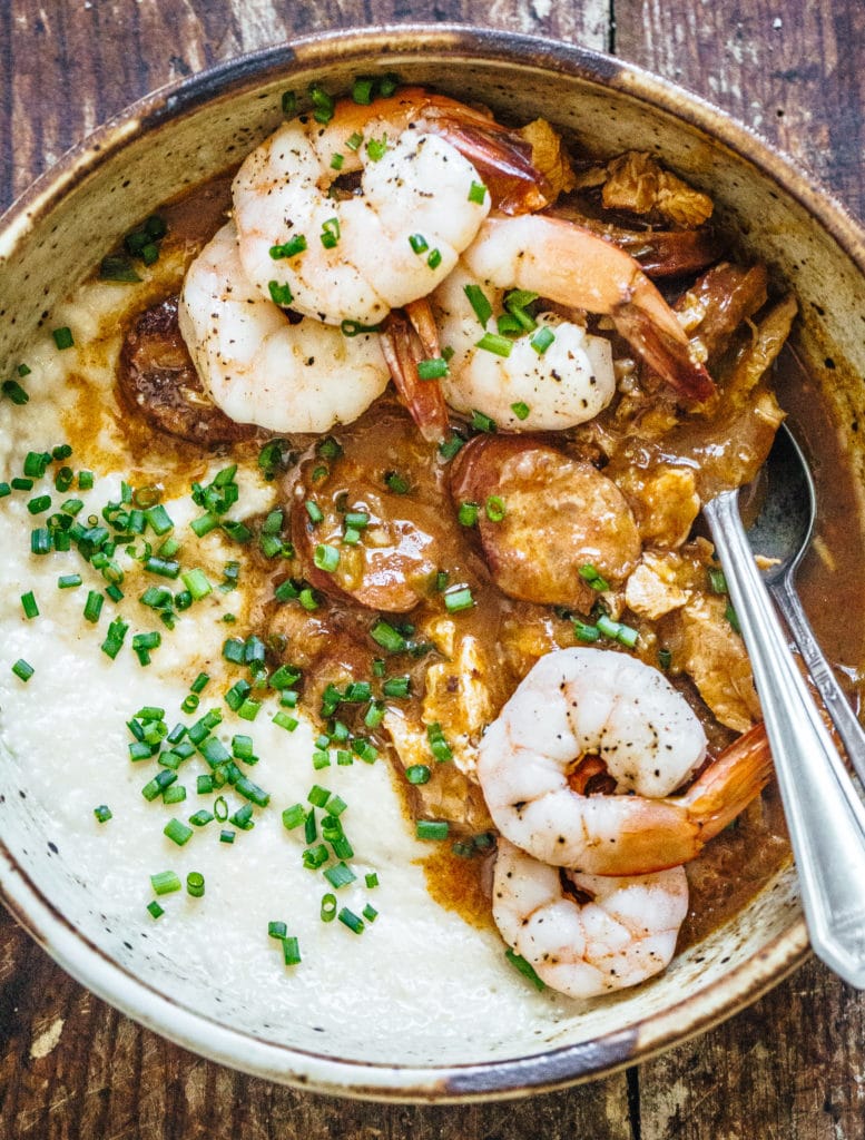 Chicken, Sausage and Shrimp Étouffée - My Kitchen Little