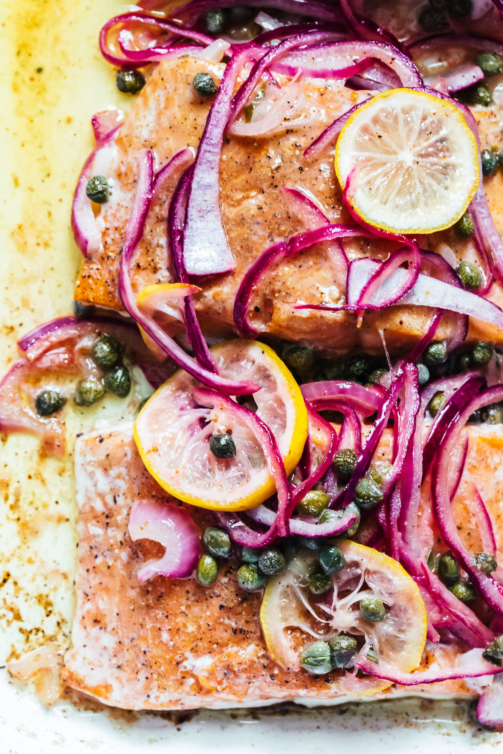 Butter Roasted Salmon With Lemon And Capers - My Kitchen Little