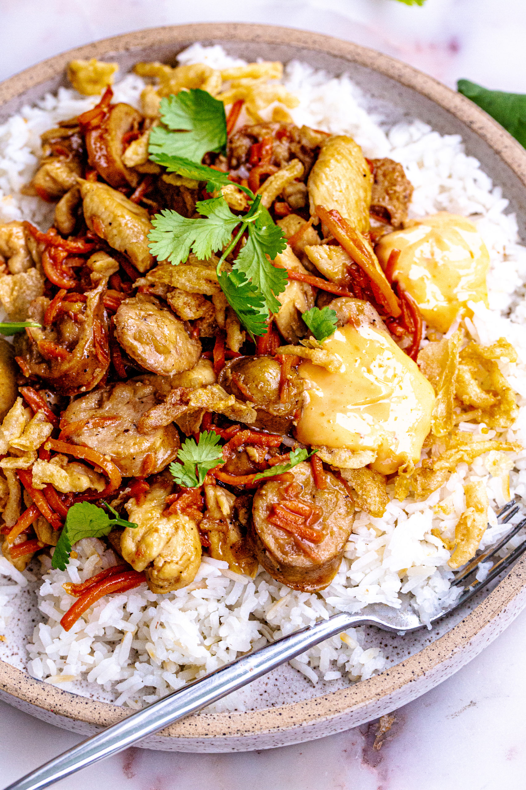 Sesame Ginger Chicken Stir Fry With Sweet Chili Mayo - My Kitchen Little