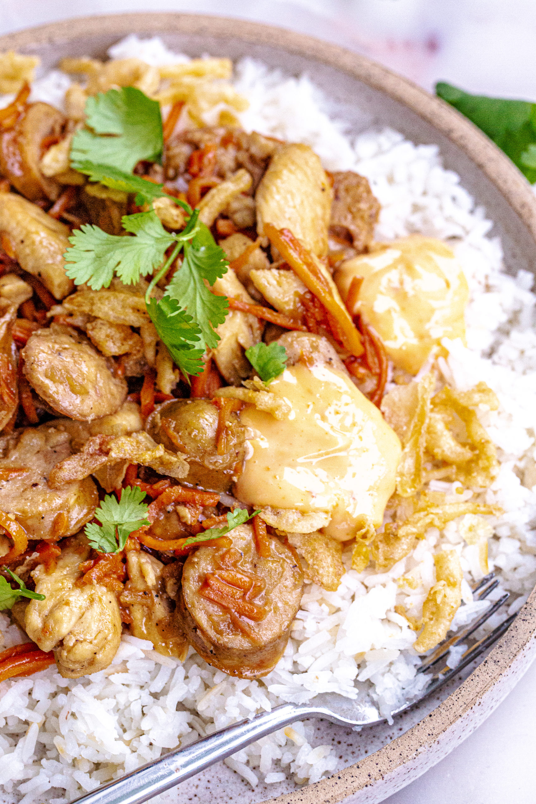 Sesame Ginger Chicken Stir Fry With Sweet Chili Mayo - My Kitchen Little