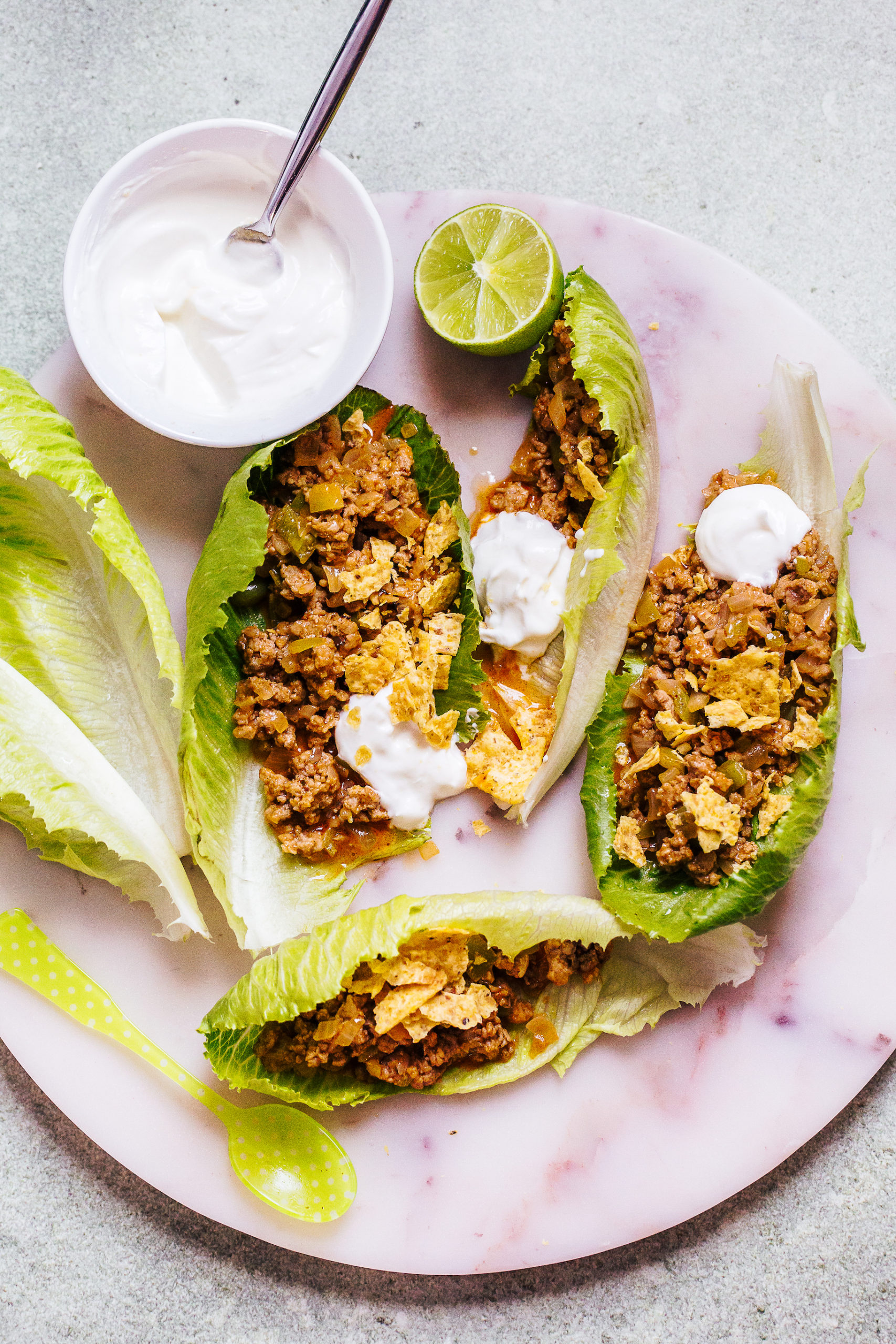 Saucy Southwestern Lettuce Wraps (with smoked cheddar and salted lime cream)