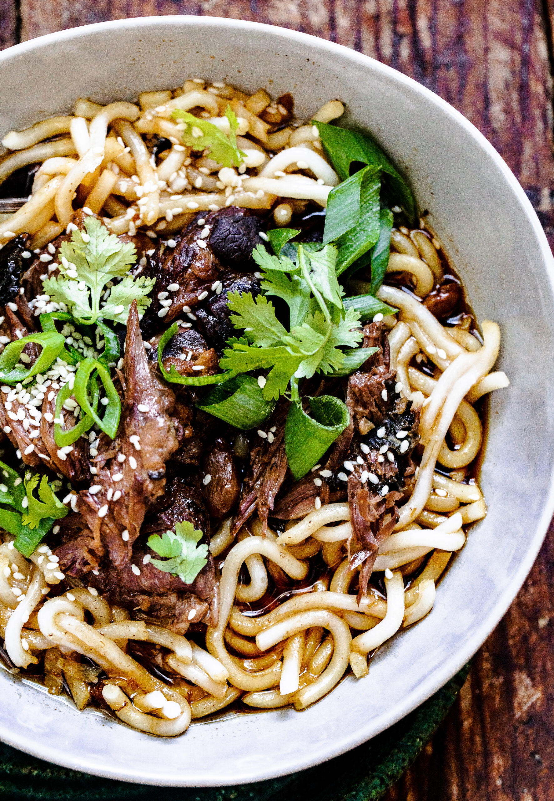 Slow Cooker Japanese Beef with Udon (Niku Udon inspired)