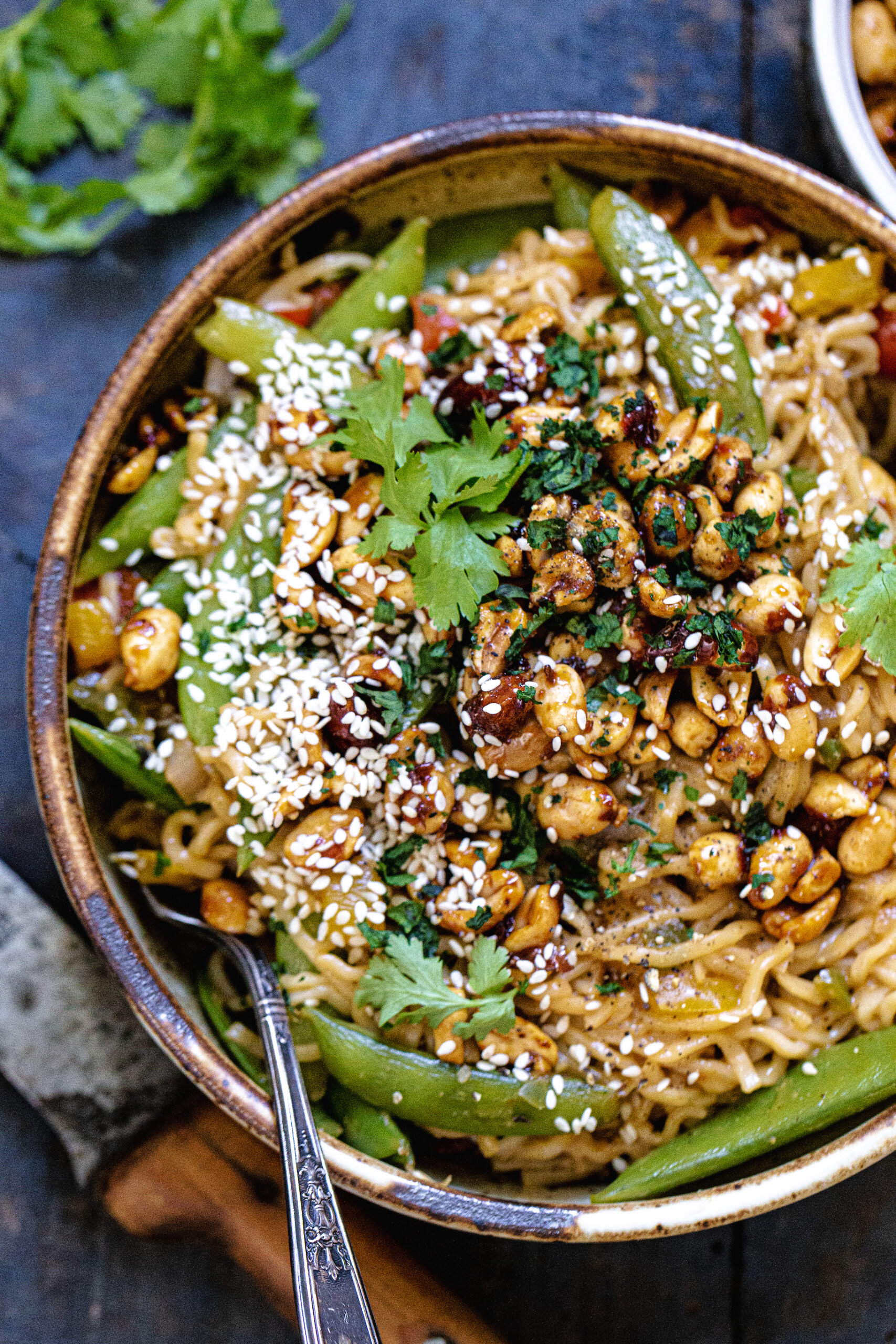 Amazing Honey Garlic Noodles with Toasted Peanuts
