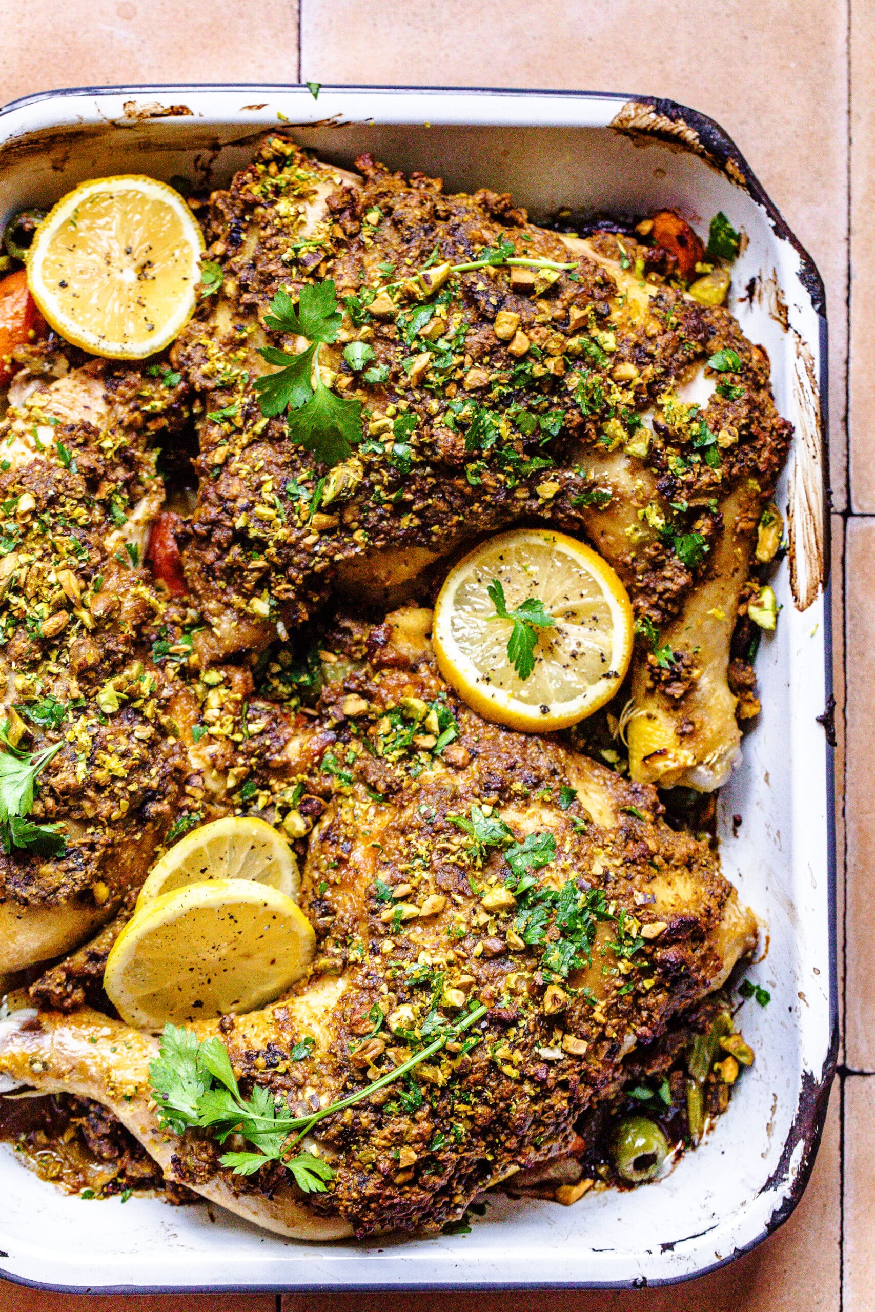 Pistachio Chicken with Figs and Lemon - My Kitchen Little